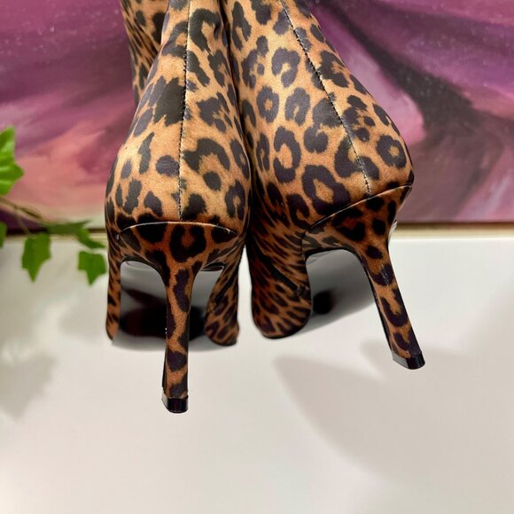 Steve Madden Leena Leopard Print Pointed Toe Stiletto Ankle Boots Size 6.5‎ - Picture 4 of 10